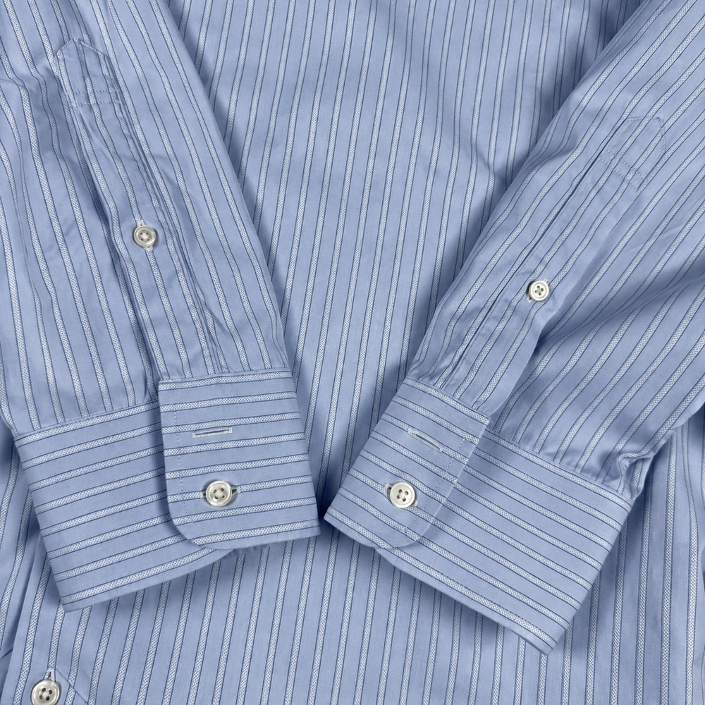 Brooks Brothers Milano Thomas Mason Egyptian Cotton Striped Dress Shirt 17 34 - Picture 7 of 9